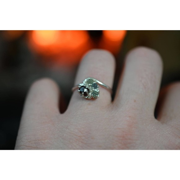 Garnet and Sapphire engagement ring, Rings for women raw stone ethically… - Picture 2 of 2